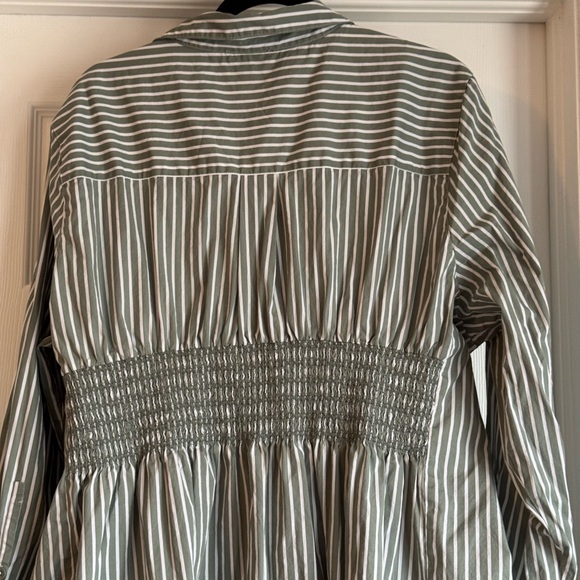 Universal Standard Hamptons Smocked Shirtdress size L 22/24 Green and white - Picture 12 of 13